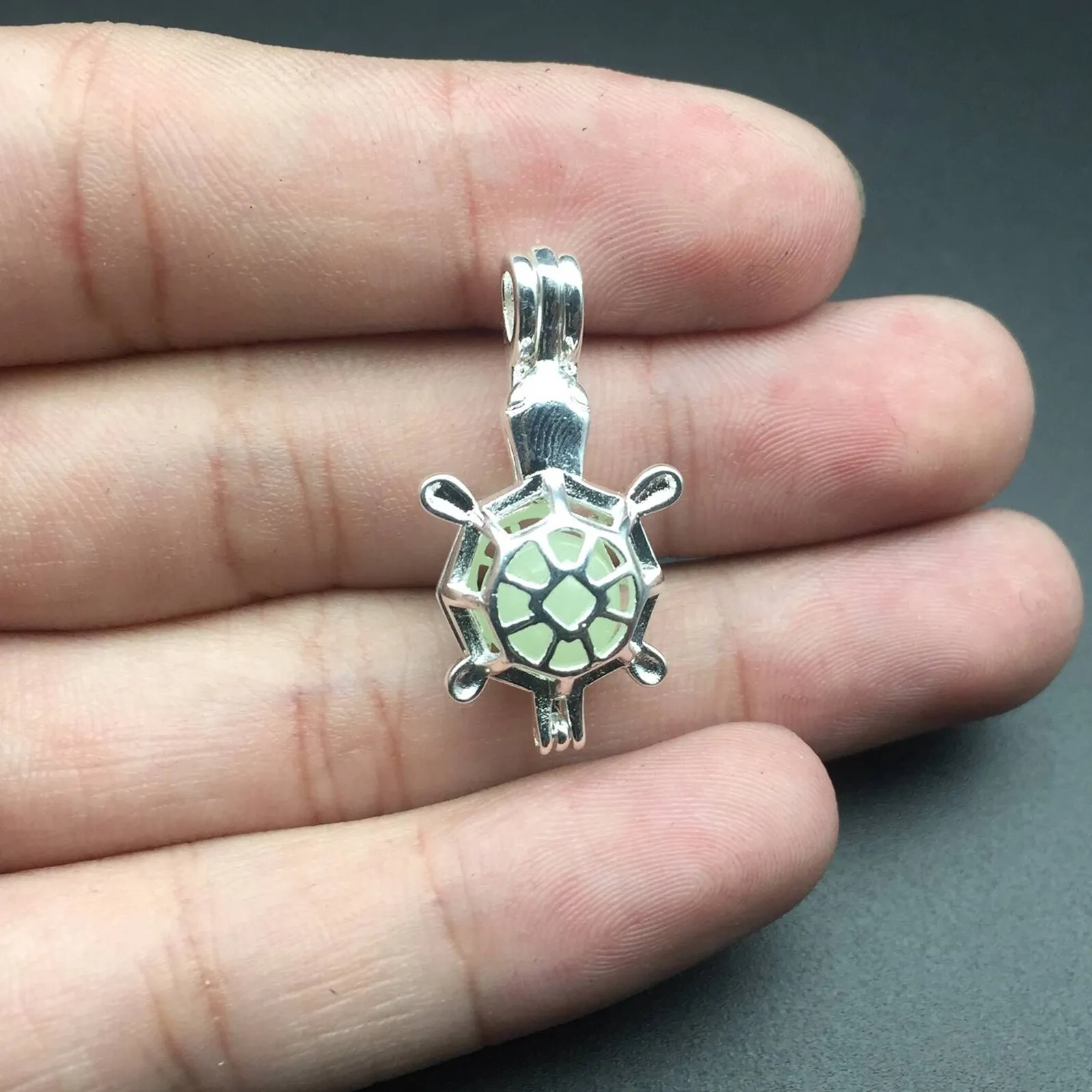 Pearl cage necklace pendant essential oil diffuser sea turtle provides silver-plated plus your own pearl makes it more att271i