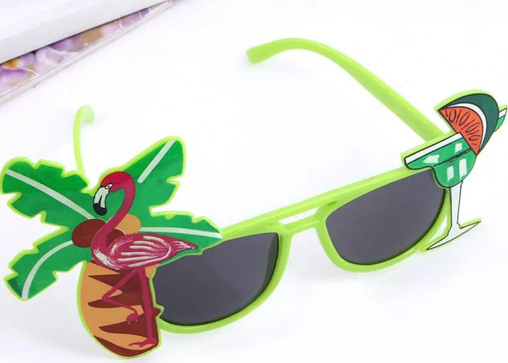 Hawaiian Gözlükler Tropikal Kokteyl Hula Plaj Bira Partisi Güneş Gözlüğü Ananas Gözlüğü Tavuk Hen Gece Sahne Süslü Elbise Güneş Gözlüğü Favorileri
