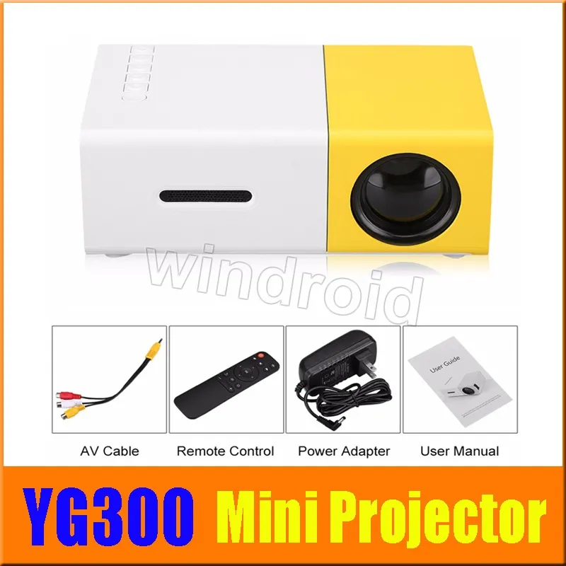 YG300 LED Taşınabilir Projektör 400-600LM 3.5mm Ses HDMI USB AV Ile 320x240 Piksel SD Giriş Mini Projektör Ev Medya Oynatıcı