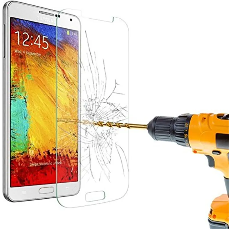 500 stks explosieveiligheid 9h 0.3mm schermbeschermer gehard glas voor Samsung Galaxy Note 2 3 4 5 N7100 N9000 Geen pakket