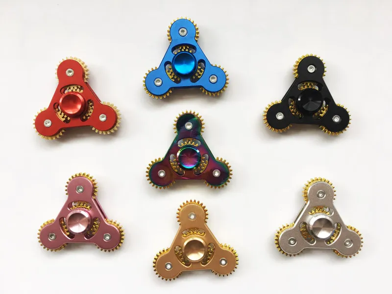 Rainbow Tri Spinner Fidget Toy Metal EDC Hand Spinner With 3 Gear Chain For Stress  Relief And Focus From Teem, $6.76