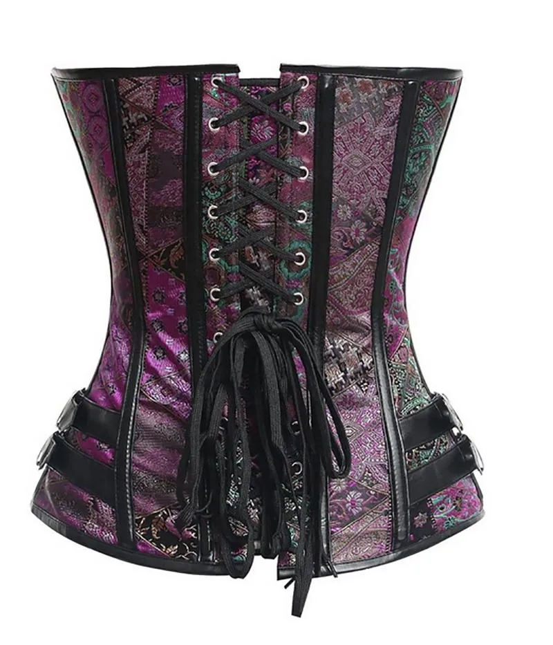 sexy women Black steampunk corset overbust gothic clothing korsett body shaper corselet corpete espartilho214u