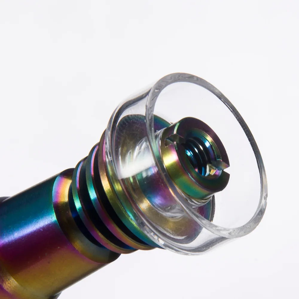 Più nuovo 14mm19mm Accessori fumatori con chiodo Ti snodato femmina con ciotola di quarzo Chiodo in titanio con trattamento di nitrurazione Colore bong pipa ad acqua in vetro