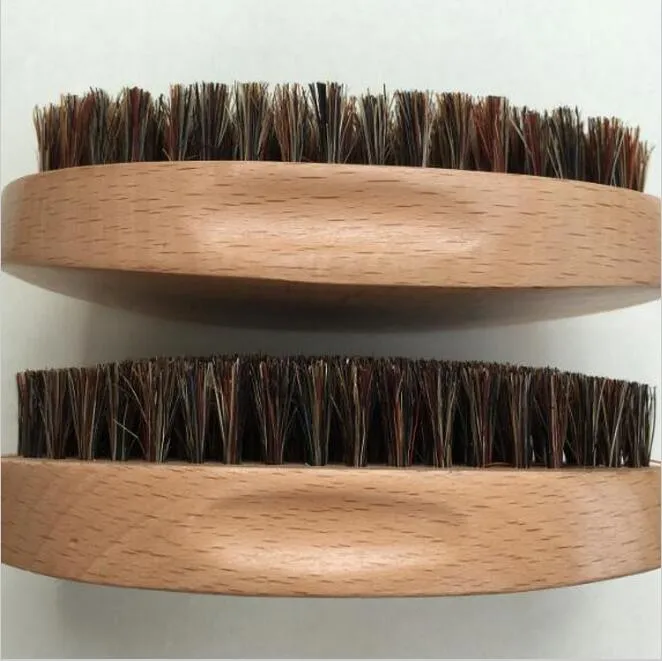 The Wild Boar Bristle Brush Brush Elliptic Beard for Men Were Men Boar Hair Brush Beard Mustache Military Round Wood Handle Bristles