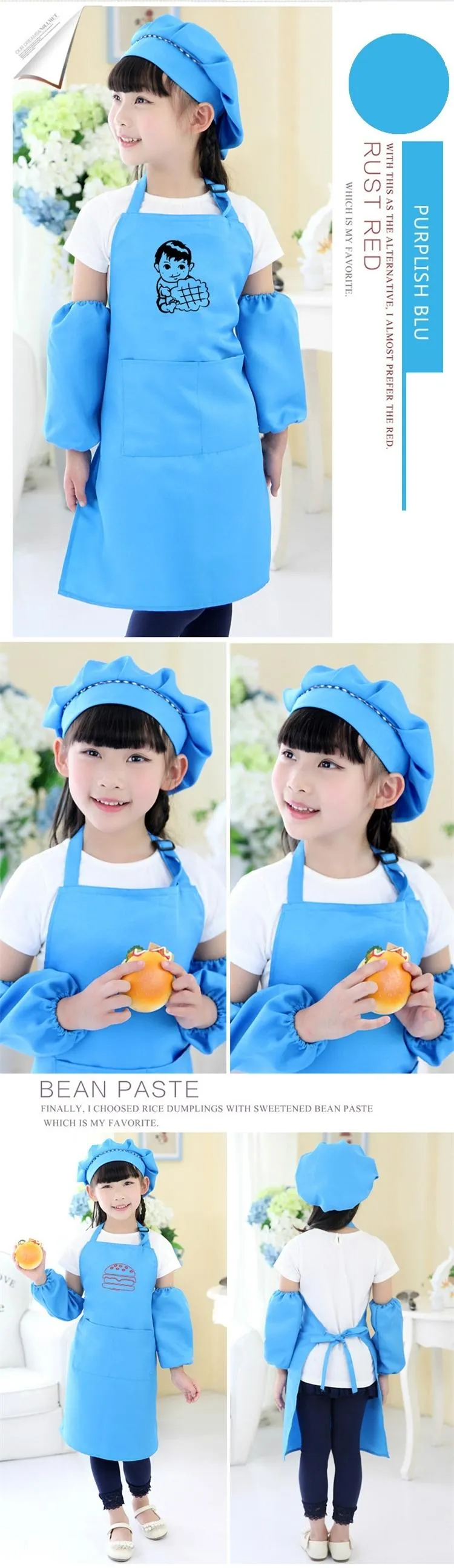 Varm försäljning 10 färger Gratis leverans Barnens förkläde Pocket Craft Matlagning Bakning Konstmålning Barnkök Dining Bib Pocket JD001