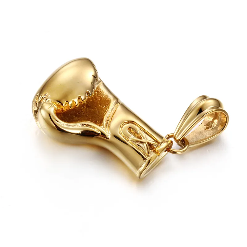 تصميم جديد نمط الرياضة مجوهرات هدايا رجالي الذهب السائق الفولاذ المقاوم للصدأ قفازات الملاكمة لامعة 50 ملليمتر * 24mm قلادة قلادة 22 ''