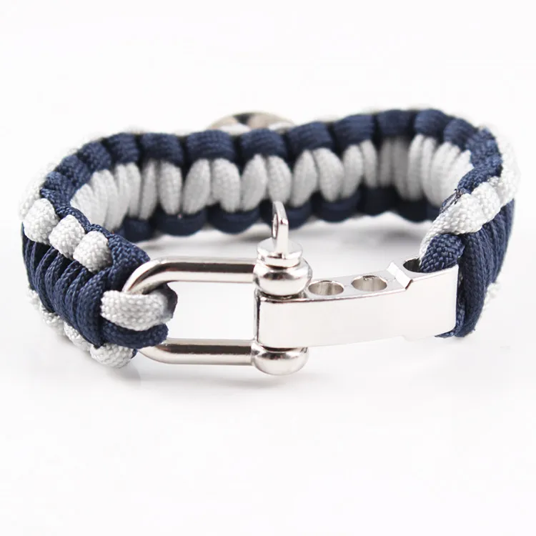 Mélange Styles Football Baseball Outdoor Paracord Bracelets sur la survie des chaînes de boucle de boucle