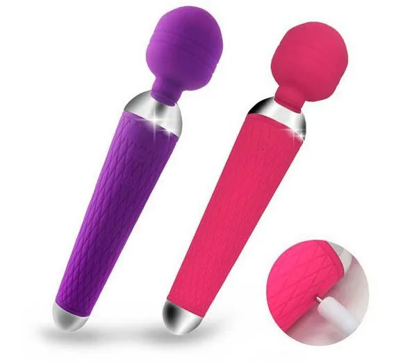 Super kraftfull oral clit vibratorer för kvinnor USB-uppladdningsbar AV Magic Wand Vibrator Massager Vuxen Sexleksaker för kvinna gratis av DHL