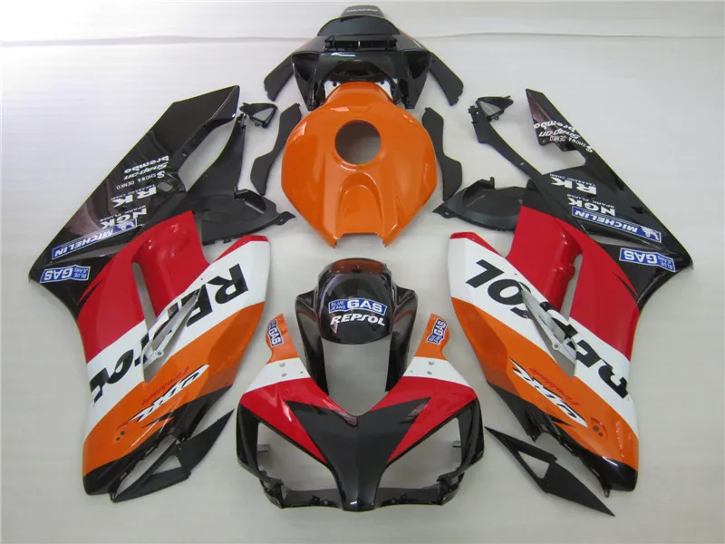 Injektionsgjutning Gratis Anpassa Fairing Kit för Honda CBR1000RR 04 05 Orange Svart Fairings Set CBR1000RR 2004 2005 OT14