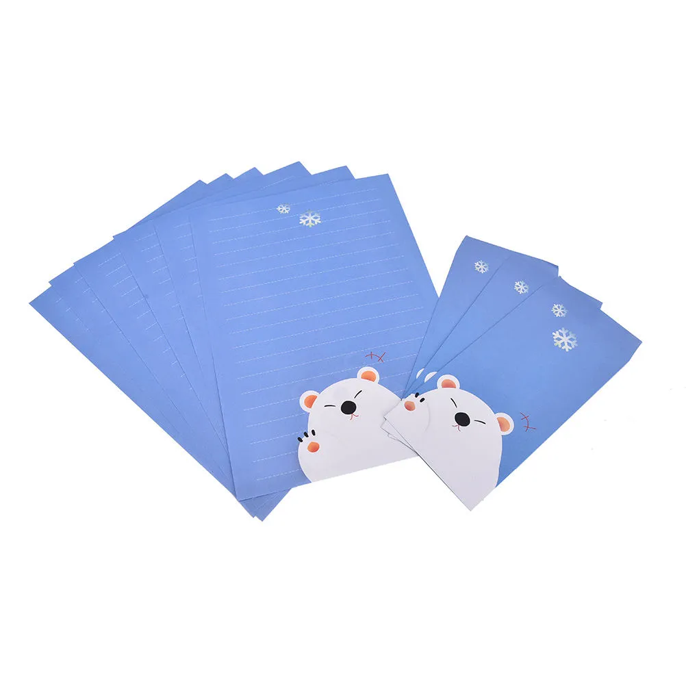 Vente en gros - Papier à lettres de collection d'animaux de dessin animé avec 6 feuilles de papier à lettres enveloppe + 3 enveloppes pcs par ensemble de papier à lettres Papeterie