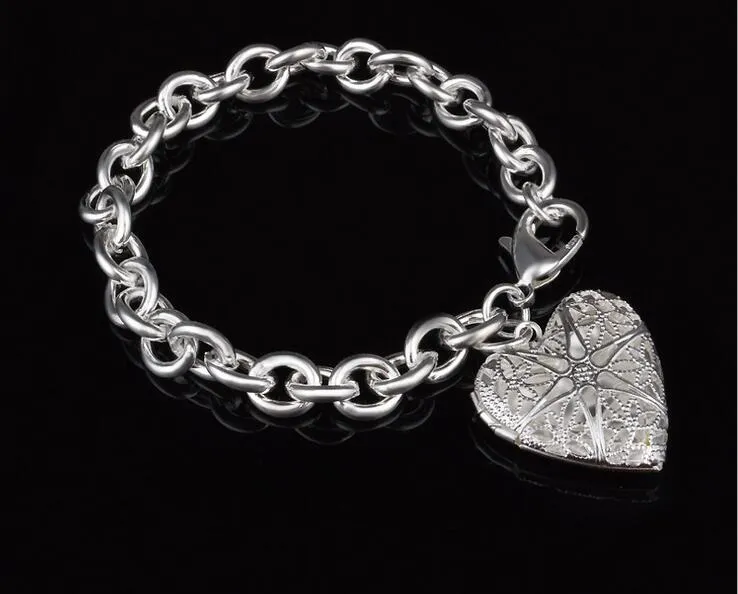 Man Woman Bracelets 9 Styles Plented 925 Silver Love Heart Heart Bendant سلسلة أساور سحر عالية الجودة