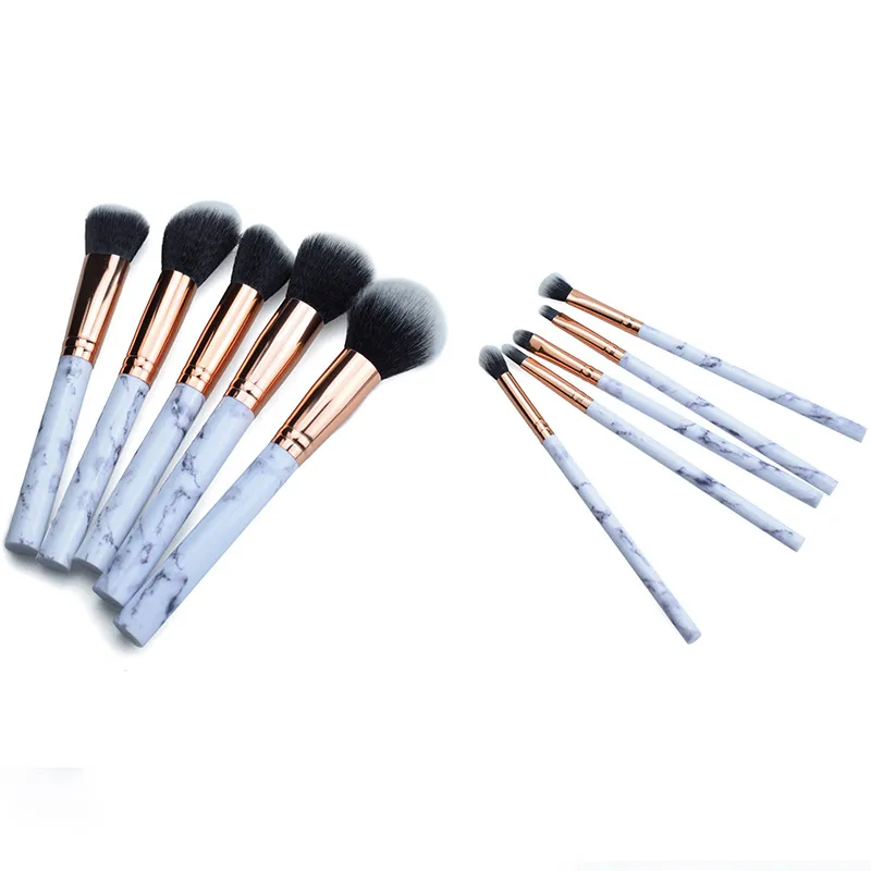 Escova de Maquiagem em mármore 10 pçs / set Marbling Pro Escovas sombra de olho Mármore Escova Multi função BB Creme Brusher Eyeline cosméticos ferramenta DHL navio