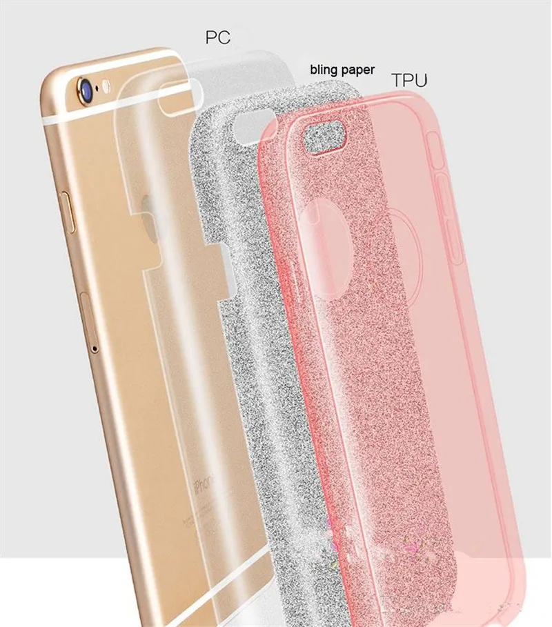 3 in 1 TPU Gel Phone Cases Bling Gradient Protector Hard Cover iPhone 12 11 Pro Max XR XS Max 8 7 6S Plus
