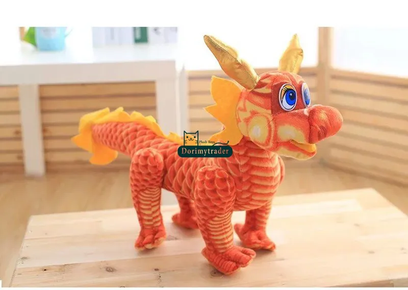 Dorimytrader 85cm Cute Fashion Big Simulated Dragon Plush Toy 33inches Stuffed Soft Cartoon Chinese Dragon Doll Gift for Kids DY61562