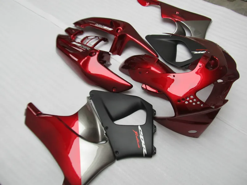 Gratis Anpassa Fairing Kit för Honda CBR919RR 98 99 Vinröd Svart Fairings Set CBR 900RR 1998 1999 OT12