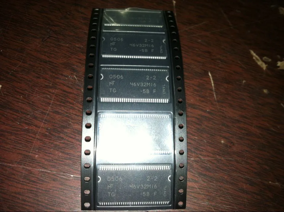 46V32M16, 32M X16 DDR DRAM, PDSO66, MT46V32M16P 5BF. 46V32M16P 5BF ...