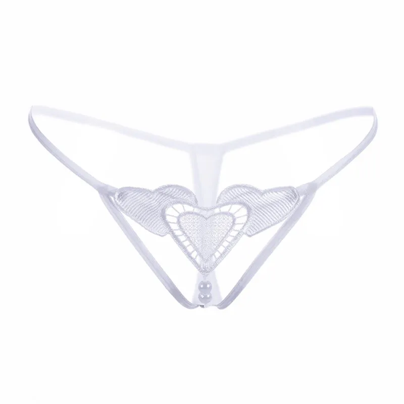 Fashion Pearl Sexy G-string Triangle Underwear for Women Crotchless Briefs Thongs Sexy Panties Knickers Lingerie Underpants