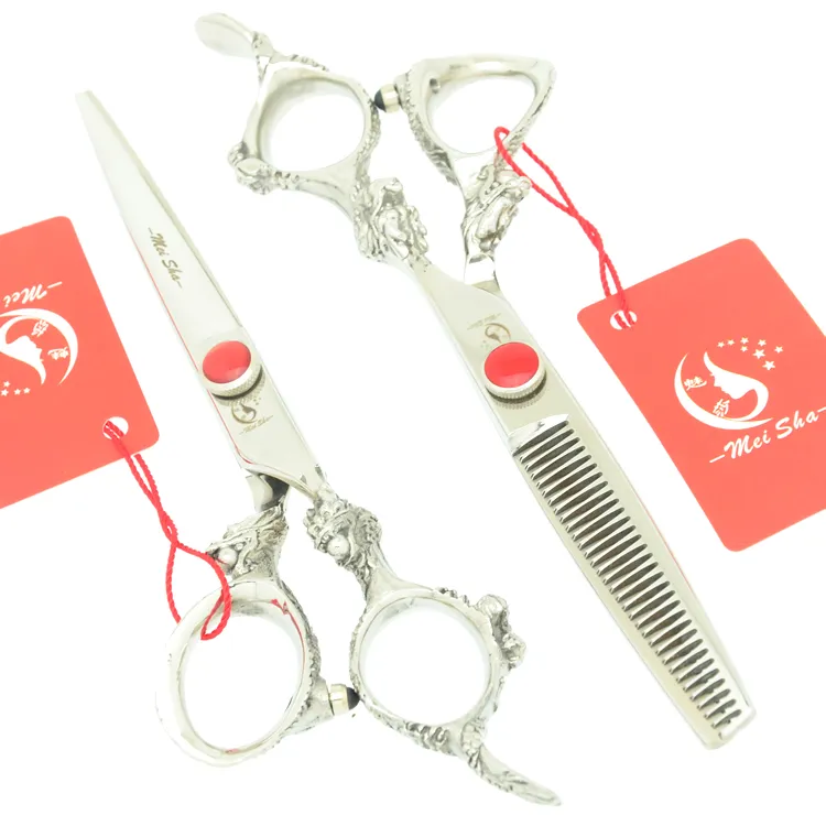 6.0inch Meisha Dragon Handle Barber Saxar Professionell Tunna Shears Skärande Saxar Frisör Barber Salon JP440C, HA0297