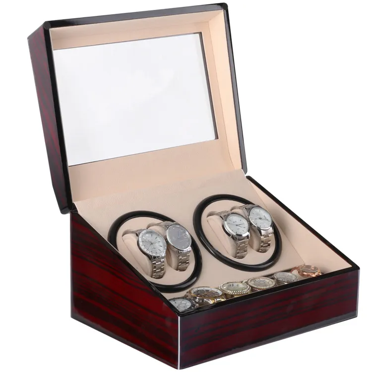 GWatch Winder, Madera Terciopelo Automático Horloge Watch Winder Box Relojes Watch Winder Envío Uhrenbeweger Remontoir Montre Automatique