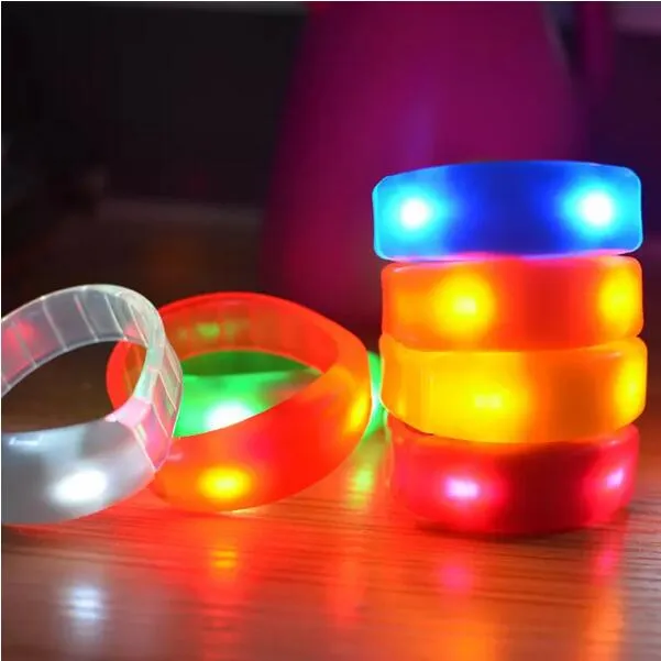 7 Color Sound Control Led Flashing Bracelet Light Up Bangle Wristband Music Activated Night light Club Activity Party Bar Disco Cheer toy