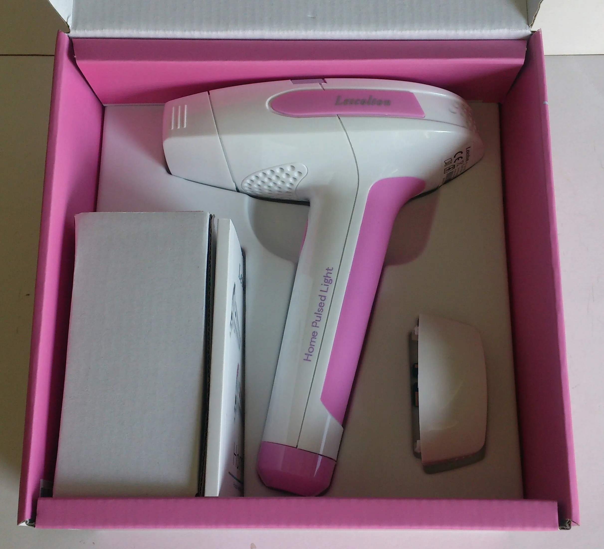 Laser hårborttagningssystem Epilator exklusivt hem Pulsed LightTM Technology Snabb smärtfri permanent hårborttagning Kornrosa / Blå av D