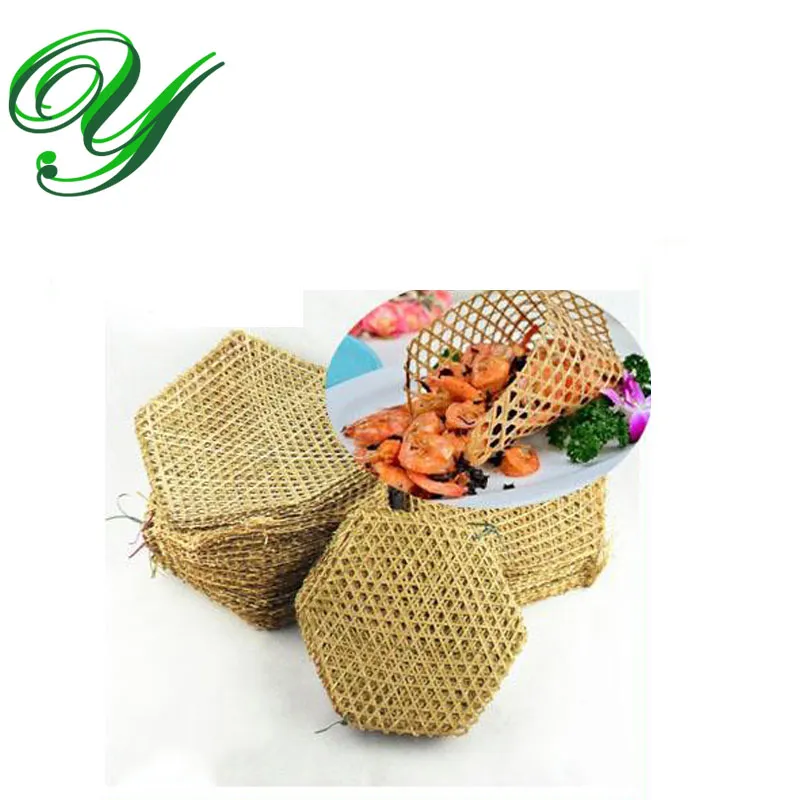 Vävd bambu bord placemats coaster 3sizes isolerad varm mat krukhållare ångande mesh grönsaker vikning ångkorg linjer hantverk dekor