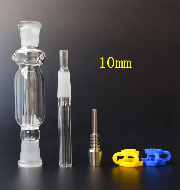 2019 Micro NC Kit com prego 10 milímetros 14 milímetros Titanium Titanium ponta de plástico Keck Clipe tubos de vidro de vidro Bong Tubulação de fumo