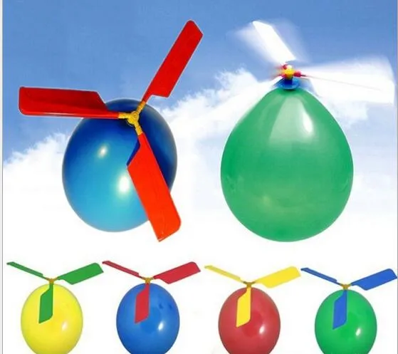 Vôo do balão helicóptero DIY balões de avião de brinquedo crianças brinquedo da novidade gag helicóptero Balloon miúdos surpreendentes brinquedos de balão auto-combinadas