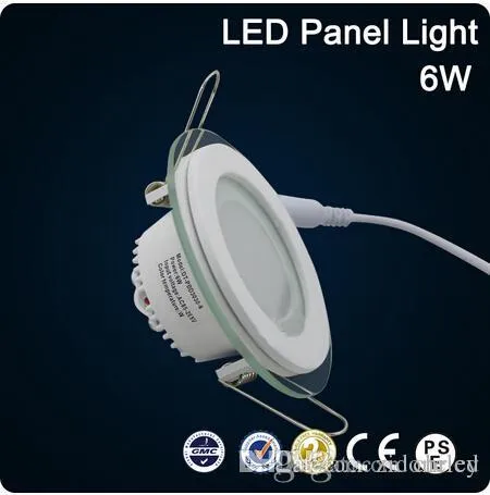 جولة LED لوحة زجاج ضوء راحة ضوء السقف 6W 12W 18W زجاج دوونلايتس لAC85-265V الأماكن المغلقة