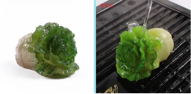 hot sale very beautiful resin discoloration cabbrage tea pet factory promotion tea accessories and tools T82