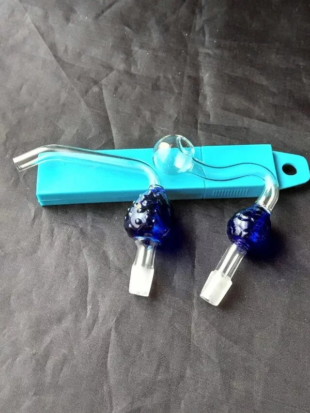 Blue Burner Go Board Glass Bongs Accessories, Glass Smoking Pipes Färgglada mini Multi-färg Handrör Bästa sked Glas