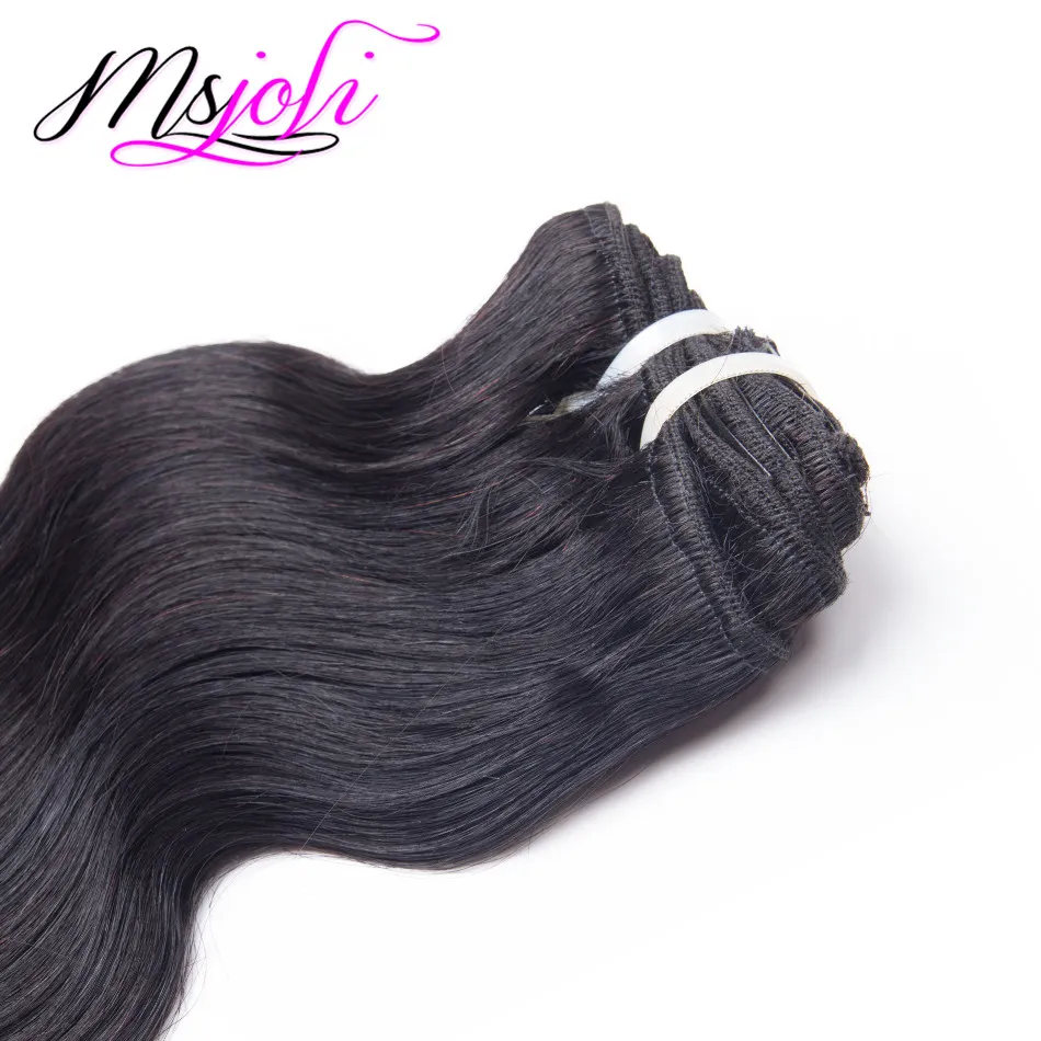 PERUUSIAN BODY WAVE 100G Virgin Human Hair Clip in Extension Full Head Natural Color lot 1228 pollici da MS Joli9424219