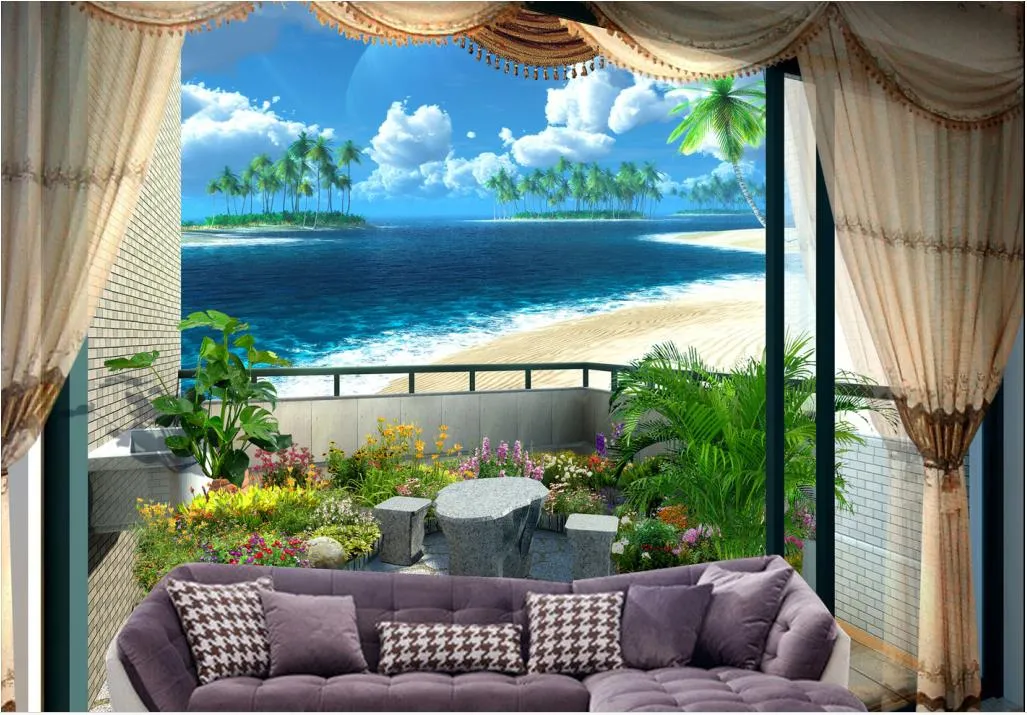 custom wallpaper roll Outside the window A beautiful space backdrop wallpapers for living room papier peint pour les murs 3 d