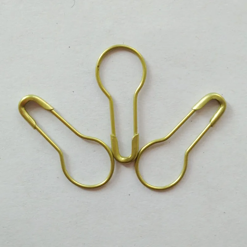 light yellow color pear shaped safety pin, stitch marker, good for DIY craft, hang tags