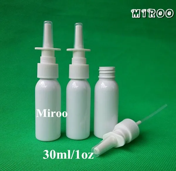 Free Shipping 6pcs 30ml PET Empty White Nasal Atomizer Plastic Mist Spray Bottle