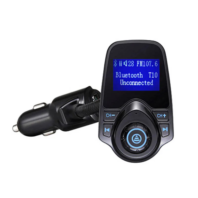 T10 يونيفرسال لاسلكية بلوتوث LED FM الارسال سيارة كيت مع شاشة 1.44 بوصة وشاحن سيارة 5V 2.1A USB