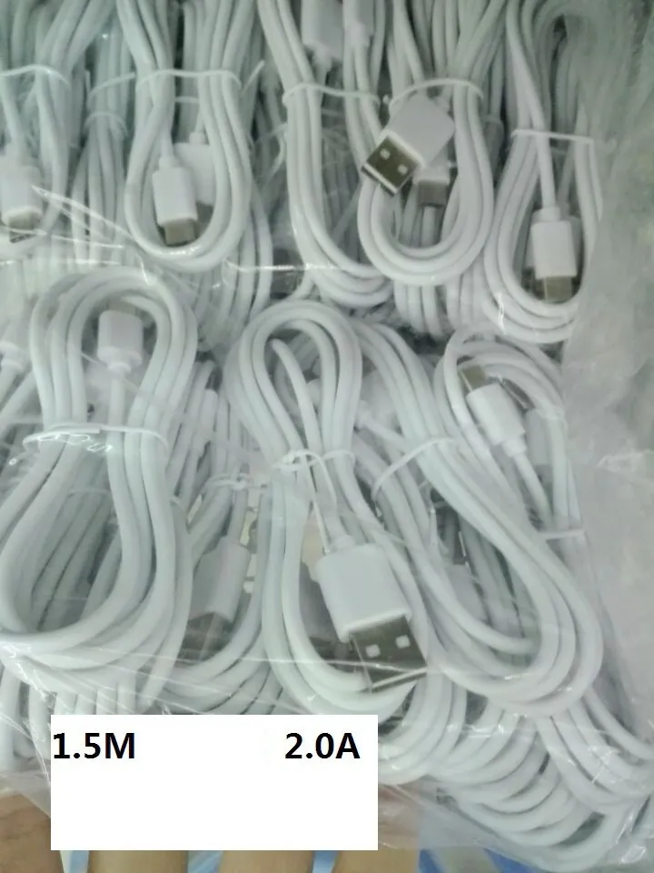 1m 1.5m 2m 3m 2.0a OD3.5 Micro USB Data ładowarki Kabel synchronizowany do Smart Phone Black White 100 sztuk / partia