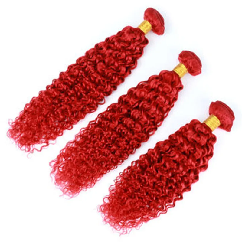 Brésiliens Crépus Bouclés Cheveux Rouge 99J Bourgogne Humide Et Ondulés Extension de Cheveux Humains Pas Cher Brésilien Bouclés Vierge Cheveux Rouge 3 Bundles