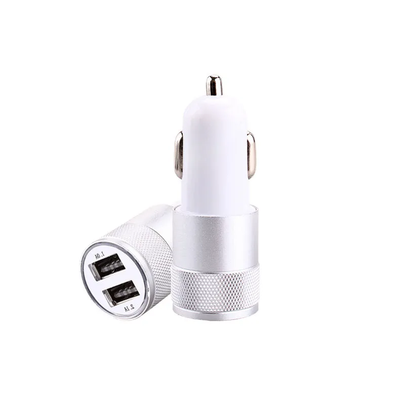 OEM Dual USB Port 2 IN 1 Car Charger Adapter Universal 12V 2.1A 1A for Phone8 PLUS Samsung S8 Motorola Htc