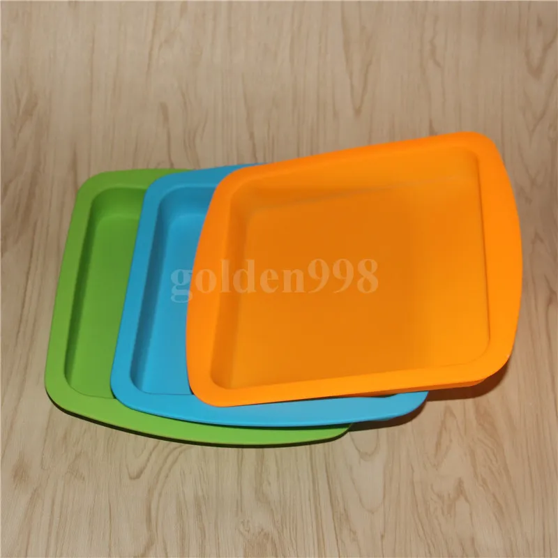 wholesale plat de cire de silicone casserole profonde forme carrée 8 "X8" amical récipient en silicone antiadhésif concentré plateau en silicone de qualité alimentaire