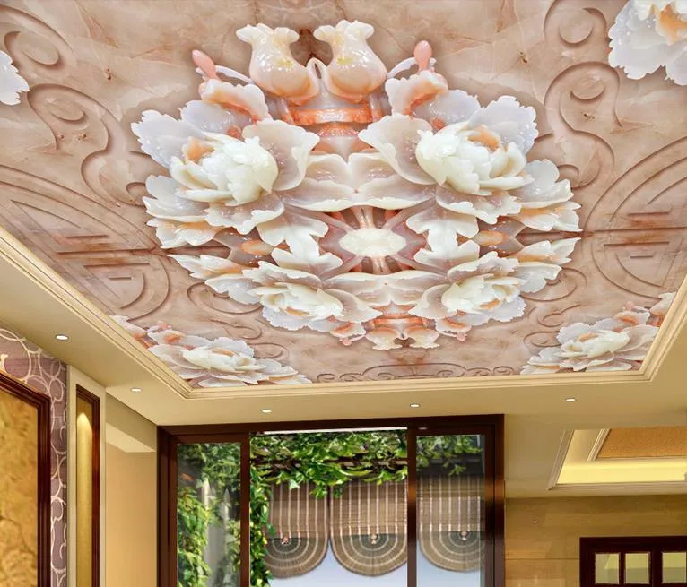 personalizar o papel de parede 3d murais para tectos Atmosfera simples do papel de parede do tecto estilo europeu quarto