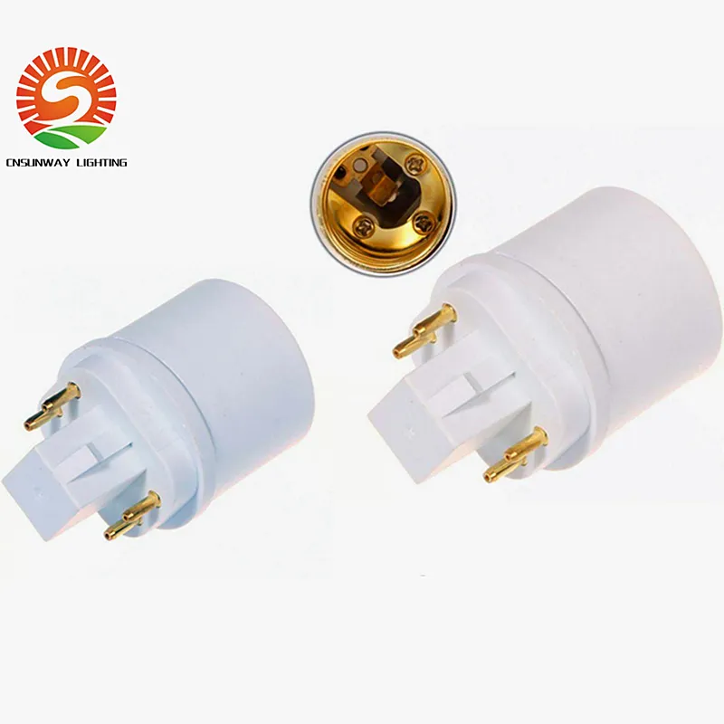 4 pinos G24Q macho para E26 fêmea GX24Q-1 GX24Q-2 GX24Q-3 4 pinos adaptador GX24 para E27 GX24 para E26 conversor titular da lâmpada