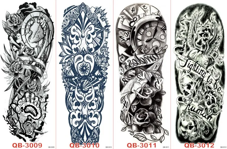 Unisex kroppskonst full arm tatueringar 45 stilar vattentät tillfällig vattenöverföring tatueringar kroppskonst klistermärken 45x16cm7462117