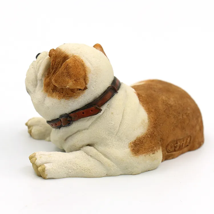 Konst och hantverk Söt Liggande Engelska Bulldog Figur Puppy Gåva Till Hundälskare 5,6 inches