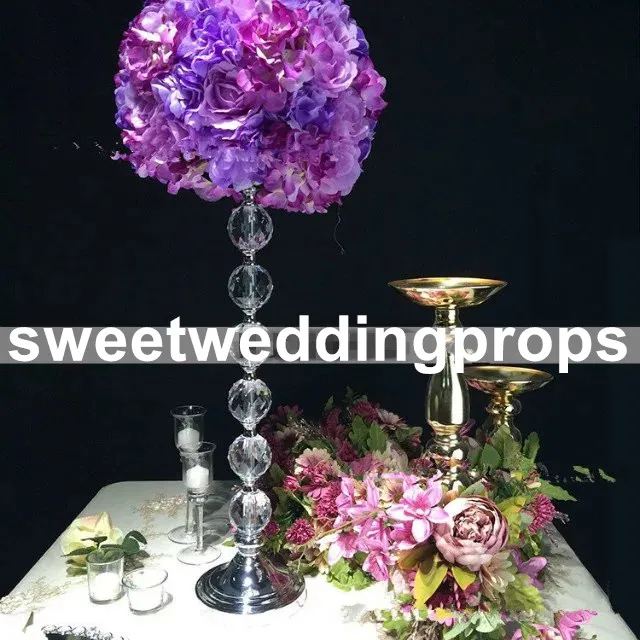 chine usine directe en gros grande fleur de pivoine artificielle en pot mental de cristal pour la décoration de mariage