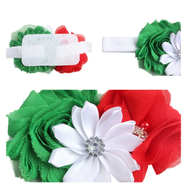 Baby Hair Accessories Cute Fabric Flowers Headband Girls Fashion Elastic Hairbands Children Christmas Party Dress Up Xmas Gifts