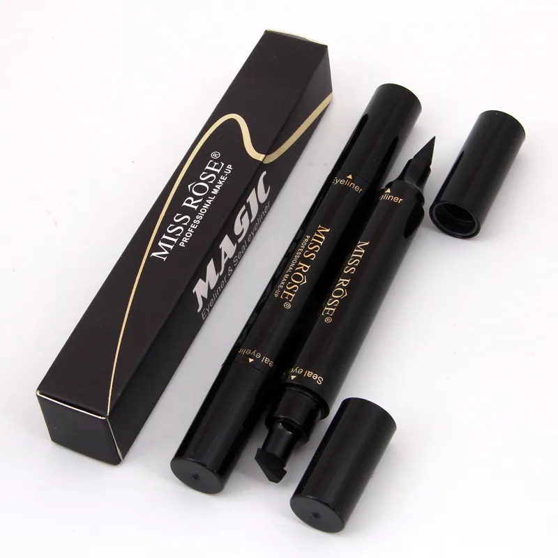 Miss Rose brand makeup liquid eyeliner pencil quick dry waterproof eye liner black color with stamp beauty eye pencil2459521