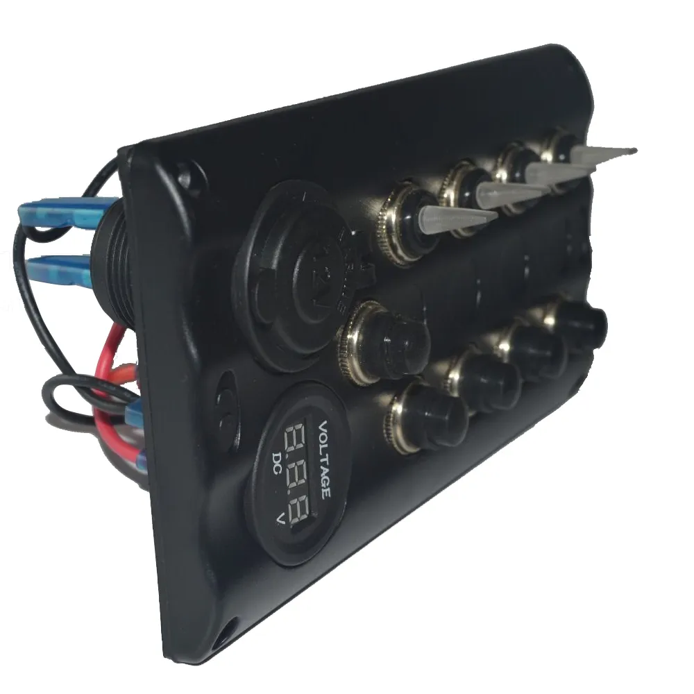 12V ou 24V DC 4 Gang 5 Disjuntores LED Interruptor de alternância à prova d'água PanelBoat Marine RV New1613662