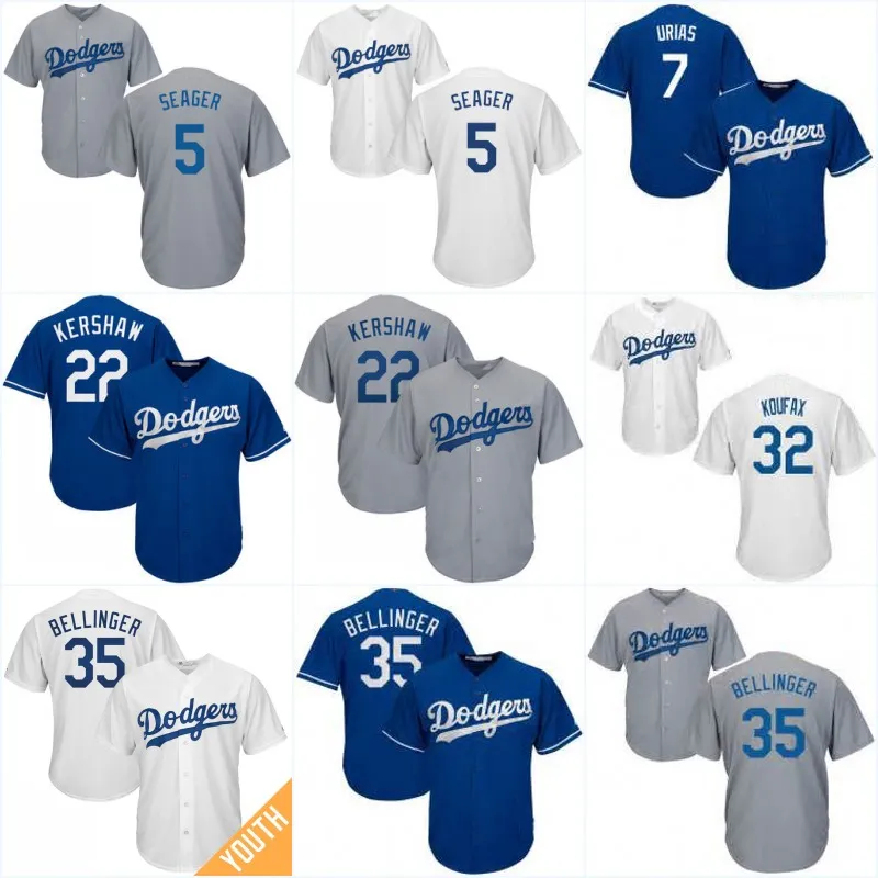 Youth 35 Cody Bellinger Jerseys Los Angeles Dodgers 32 Sandy Koufax 7
