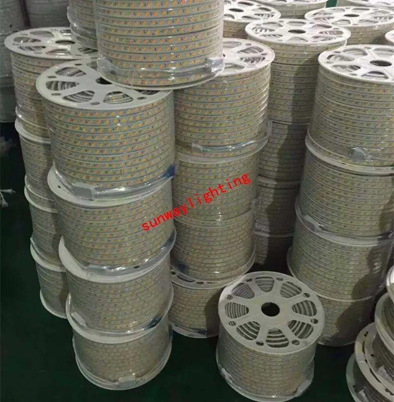 50m 110v 220v doppia fila smd 5630 5730 3014 2835 strisce led fita led strip light impermeabile nastro flessibile corda bianco / bianco caldo